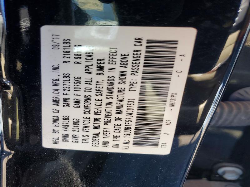 68045686 :رقم المزاد ، 19UUB1F57JA007531 vin ، 2018 Acura Tlx مزاد بيع