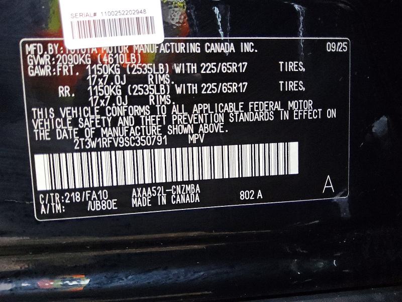 2025 Toyota Rav4 მანქანა იყიდება აუქციონზე, vin: 2T3W1RFV9SC350791, აუქციონის ნომერი: 67641906