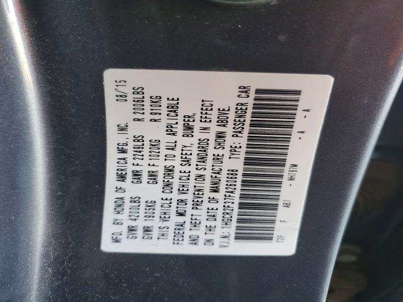 70526376 :رقم المزاد ، 1HGCR2F37FA260688 vin ، 2015 Honda Accord مزاد بيع