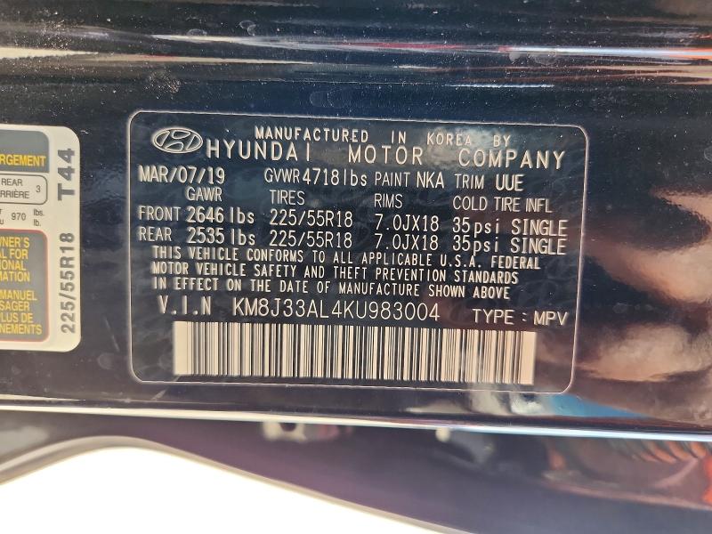 Aukcja sprzedaży 2019 Hyundai Tucson, vin: KM8J33AL4KU983004, numer aukcji: 69152216