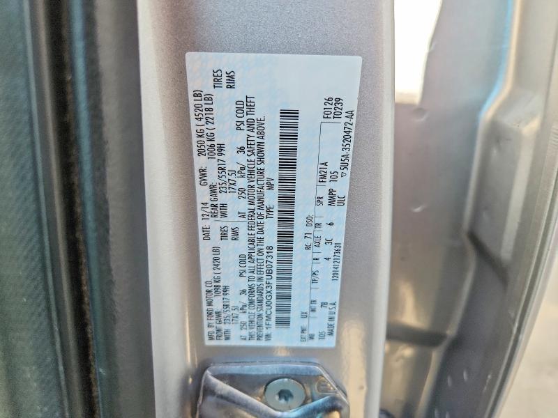 67922756 :رقم المزاد ، 1FMCU0GX3FUB07318 vin ، 2015 Ford Escape مزاد بيع