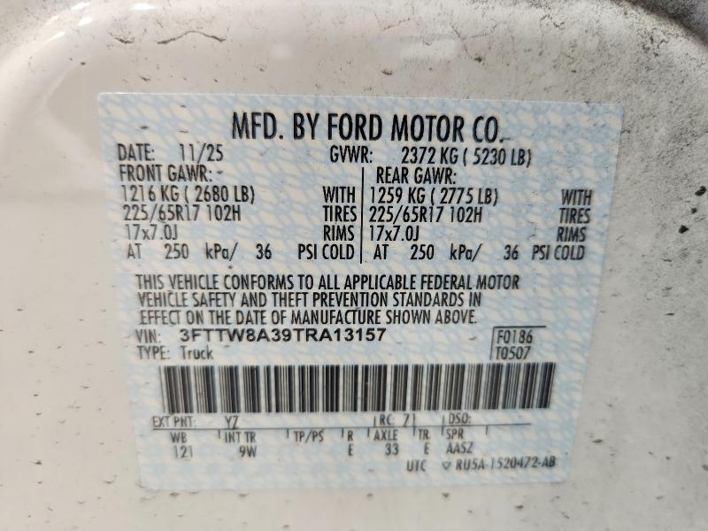 Aukcja sprzedaży 2026 Ford Maverick, vin: 3FTTW8A39TRA13157, numer aukcji: 66258706