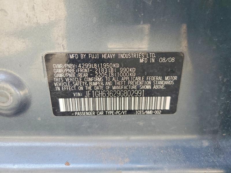 Продажа на аукционе авто 2009 Subaru Impreza, vin: JF1GH63629G802991, номер лота: 70540546