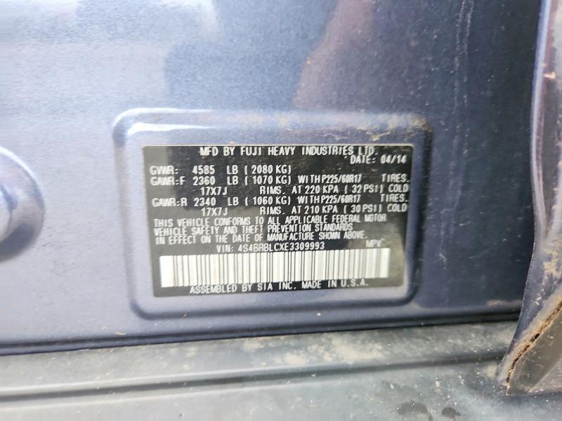 Продажа на аукционе авто 2014 Subaru Outback, vin: 4S4BRBLCXE3309993, номер лота: 69962346