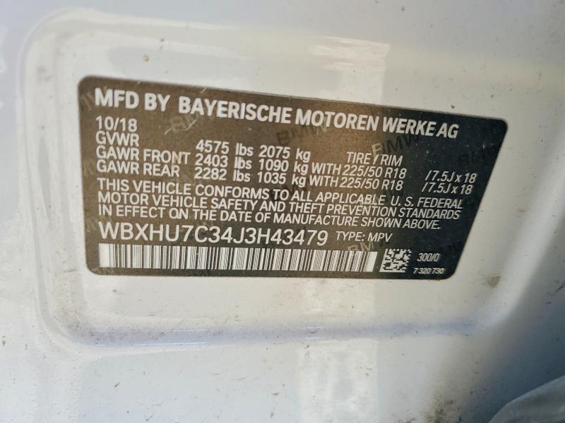 Aukcja sprzedaży 2018 Bmw X1, vin: WBXHU7C34J3H43479, numer aukcji: 67393976