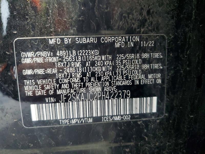 Продажа на аукционе авто 2023 Subaru Forester, vin: JF2SKAJC2PH422379, номер лота: 69927446