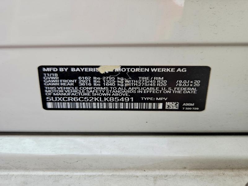 Aukcja sprzedaży 2019 Bmw X5, vin: 5UXCR6C52KLK85491, numer aukcji: 68825866