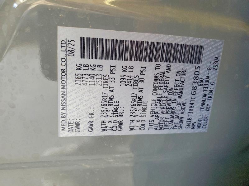 Aukcja sprzedaży 2026 Nissan Rogue, vin: 5N1BT3BB4TC683805, numer aukcji: 67744946