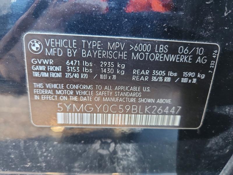 Auction sale of the 2011 Bmw X5, vin: 5YMGY0C59BLK26447        , lot number: 67997806