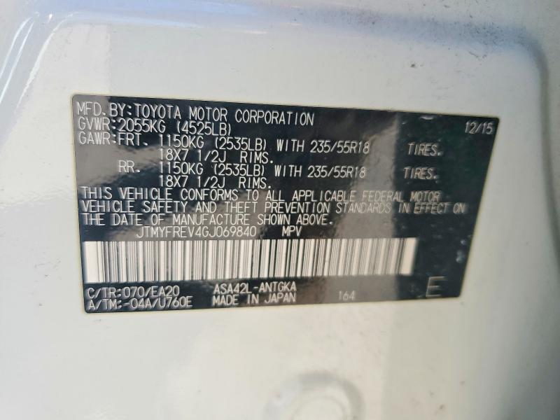 2016 Toyota Rav4 მანქანა იყიდება აუქციონზე, vin: JTMYFREV4GJ069840, აუქციონის ნომერი: 70429456