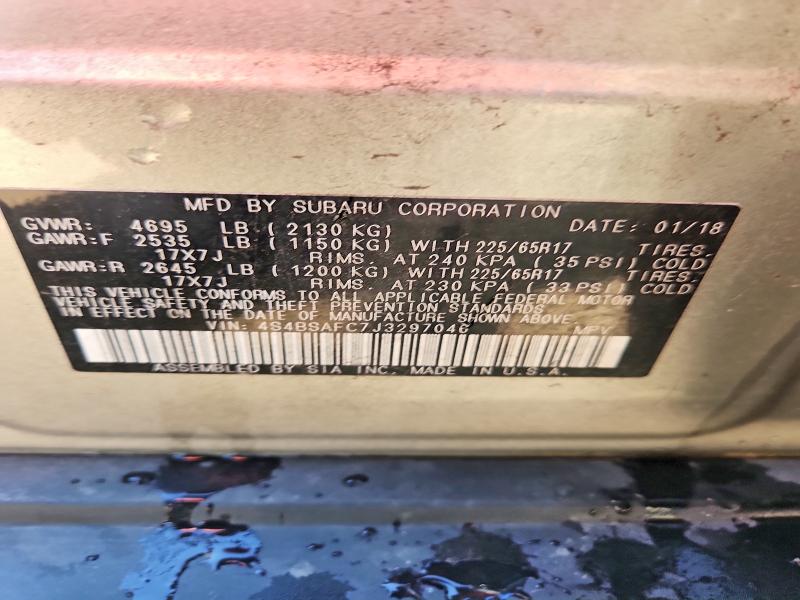 68435776 :رقم المزاد ، 4S4BSAFC7J3297046 vin ، 2018 Subaru Outback مزاد بيع