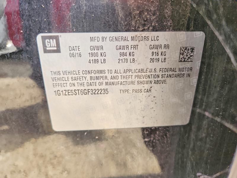 68768846 :رقم المزاد ، 1G1ZE5ST6GF322235 vin ، 2016 Chevrolet Malibu مزاد بيع