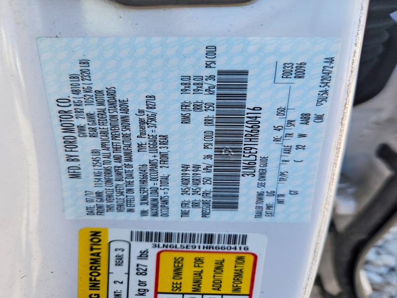 Продаж на аукціоні авто 2017 Lincoln Mkz, vin: 3LN6L5E91HR660416, номер лоту: 70319686