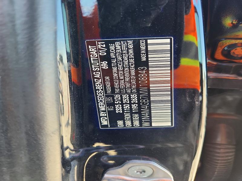 2021 Mercedes-benz Glb მანქანა იყიდება აუქციონზე, vin: W1N4M4GB7MW108843, აუქციონის ნომერი: 70660656