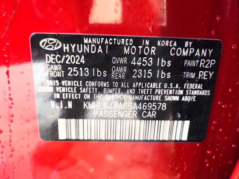 2025 Hyundai Sonata მანქანა იყიდება აუქციონზე, vin: KMHL64JA6SA469578, აუქციონის ნომერი: 71203416