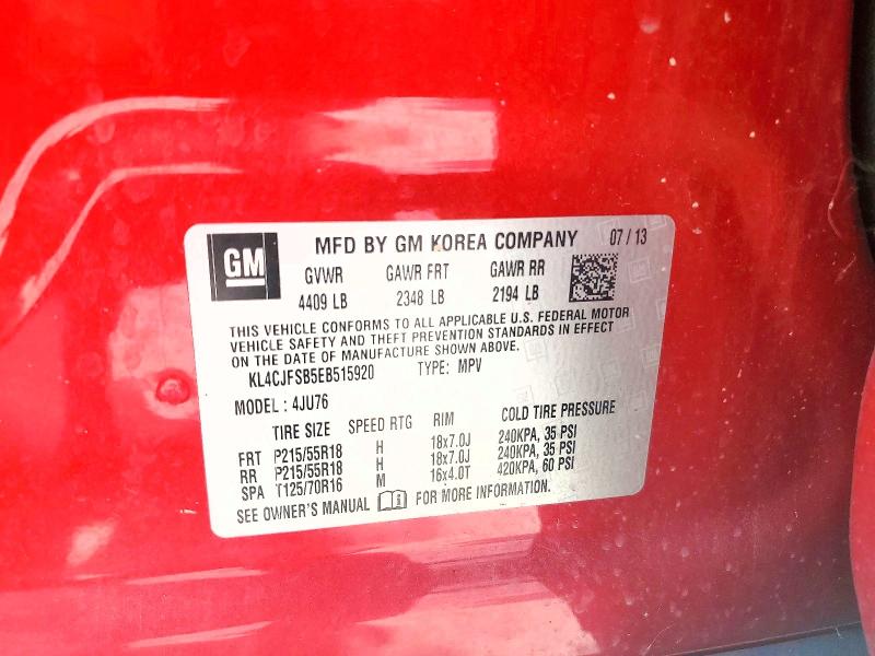 2014 Buick Encore მანქანა იყიდება აუქციონზე, vin: KL4CJFSB5EB515920, აუქციონის ნომერი: 69535776