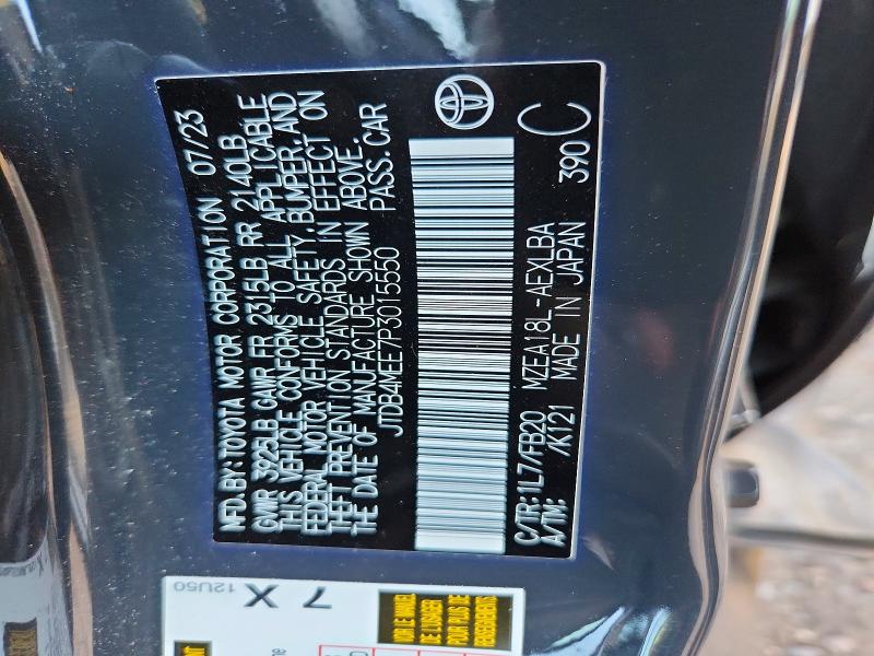 Aukcja sprzedaży 2023 Toyota Corolla, vin: JTDB4MEE7P3015550, numer aukcji: 69973956