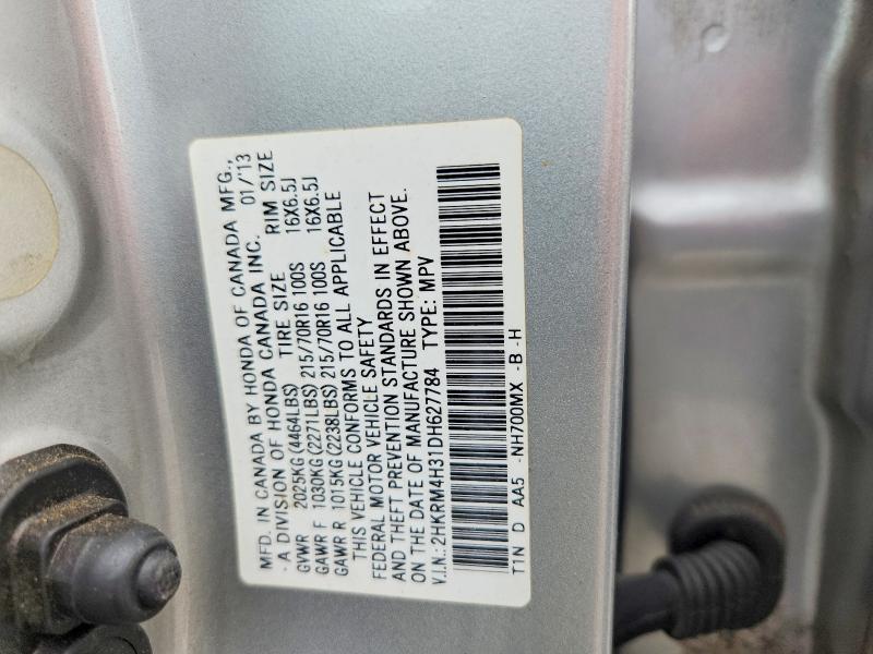 70611036 :رقم المزاد ، 2HKRM4H31DH627784 vin ، 2013 Honda Cr-v مزاد بيع