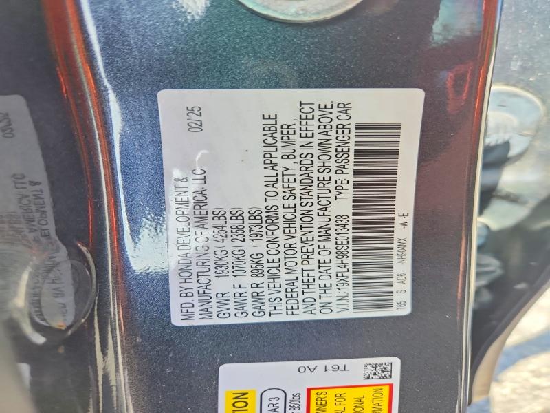 Aukcja sprzedaży 2025 Honda Civic, vin: 19XFL4H98SE013438, numer aukcji: 68106076