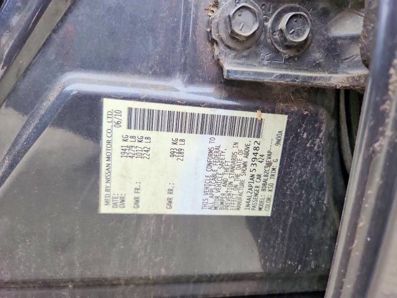 2010 Nissan Altima მანქანა იყიდება აუქციონზე, vin: 1N4AL2AP1AN539482, აუქციონის ნომერი: 68539836