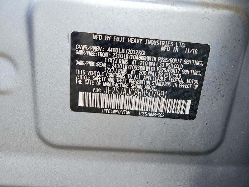 Aukcja sprzedaży 2017 Subaru Forester, vin: JF2SJAJC8HH507991, numer aukcji: 69516896