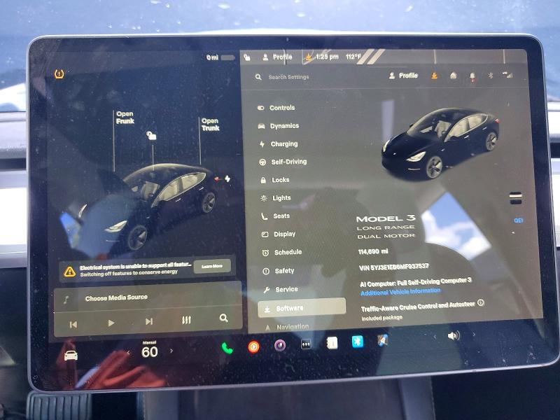 Aukcja sprzedaży 2021 Tesla Model 3, vin: 5YJ3E1EB6MF937537, numer aukcji: 68404876