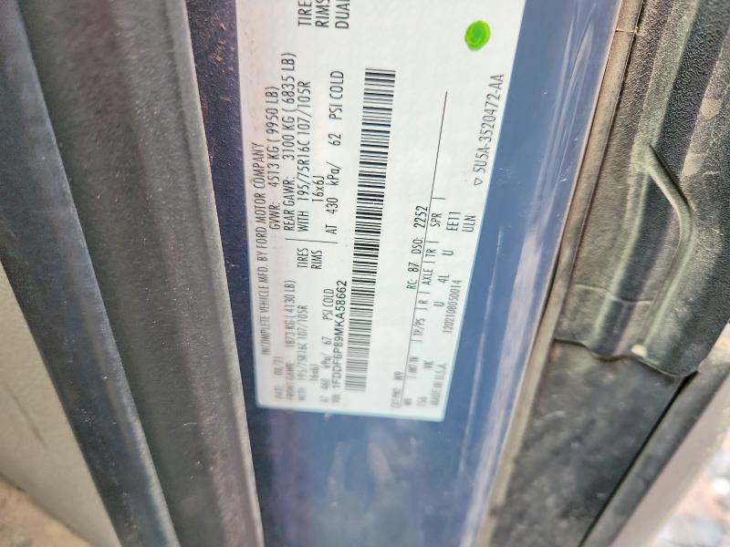 Aukcja sprzedaży 2021 Ford Transit, vin: 1FDDF6P89MKA58662, numer aukcji: 68704856