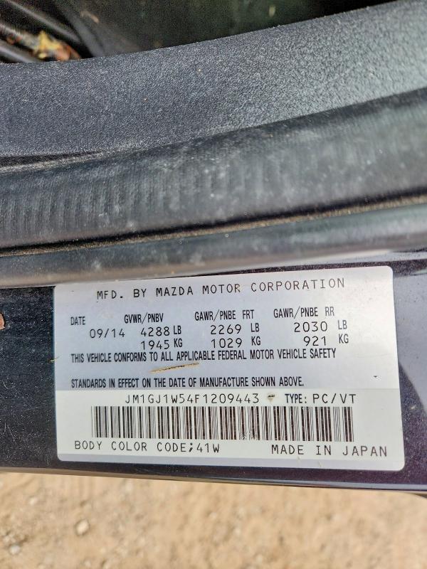 Aukcja sprzedaży 2015 Mazda 6, vin: JM1GJ1W54F1209443, numer aukcji: 68853066