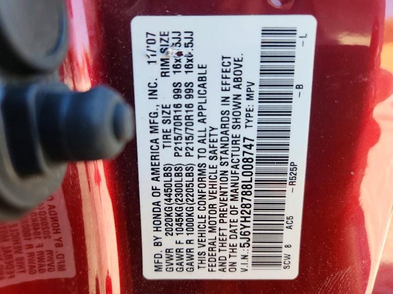 2008 Honda Element მანქანა იყიდება აუქციონზე, vin: 5J6YH28788L008747, აუქციონის ნომერი: 70180846