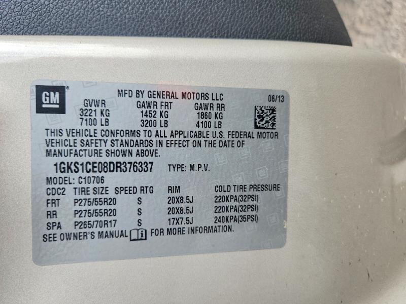 2013 Gmc Yukon მანქანა იყიდება აუქციონზე, vin: 1GKS1CE08DR376337, აუქციონის ნომერი: 69413106