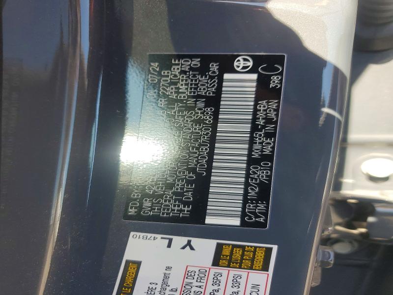 2024 Toyota Prius მანქანა იყიდება აუქციონზე, vin: JTDADABU7R3016898, აუქციონის ნომერი: 68572736