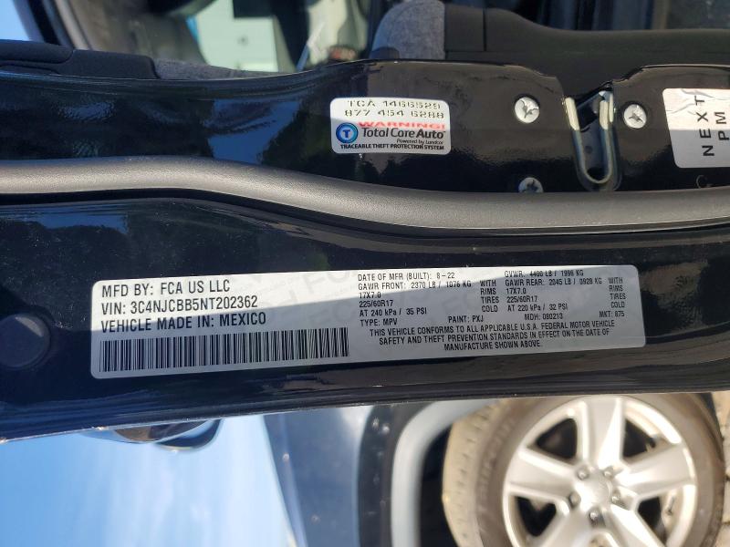Aukcja sprzedaży 2022 Jeep Compass, vin: 3C4NJCBB5NT202362, numer aukcji: 68359356