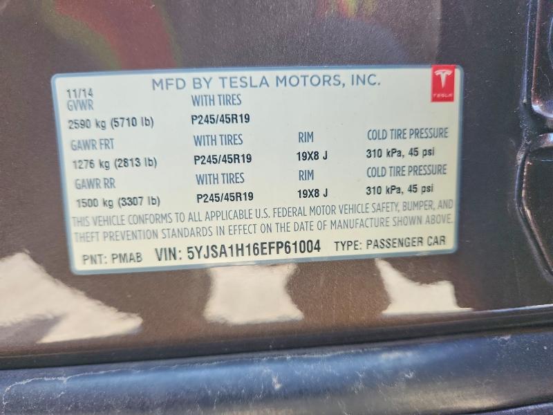 Продажа на аукционе авто 2014 Tesla Model S, vin: 5YJSA1H16EFP61004, номер лота: 65957876