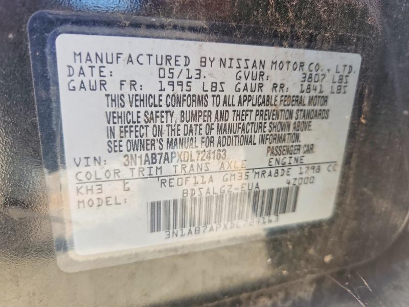 Aukcja sprzedaży 2013 Nissan Sentra, vin: 3N1AB7APXDL724163, numer aukcji: 68693126