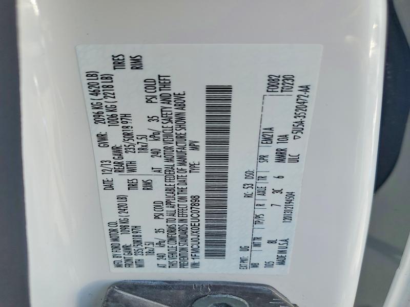 2014 Ford Escape მანქანა იყიდება აუქციონზე, vin: 1FMCU0JX0EUC07898, აუქციონის ნომერი: 68756156