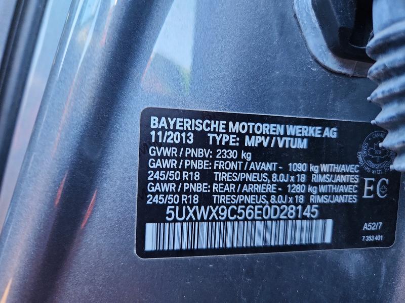 69635606 :رقم المزاد ، 5UXWX9C56E0D28145 vin ، 2014 Bmw X3 مزاد بيع