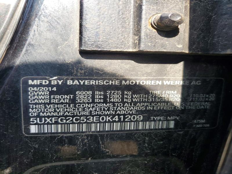 67464666 :رقم المزاد ، 5UXFG2C53E0K41209 vin ، 2014 Bmw X6 مزاد بيع