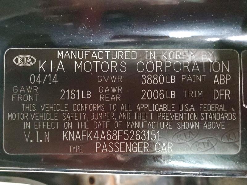 Aukcja sprzedaży 2015 Kia Forte, vin: KNAFK4A68F5263151, numer aukcji: 68288196