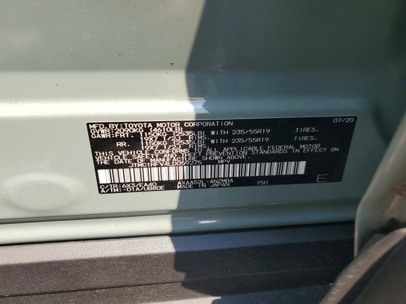 2020 Toyota Rav4 მანქანა იყიდება აუქციონზე, vin: JTMC1RFV4LD059275, აუქციონის ნომერი: 67662206
