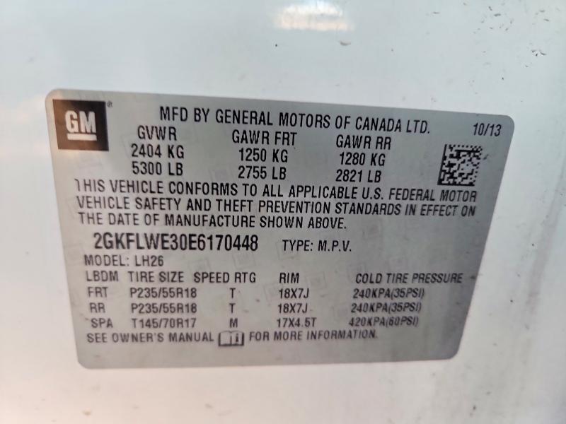 2014 Gmc Terrain მანქანა იყიდება აუქციონზე, vin: 2GKFLWE30E6170448, აუქციონის ნომერი: 70352196