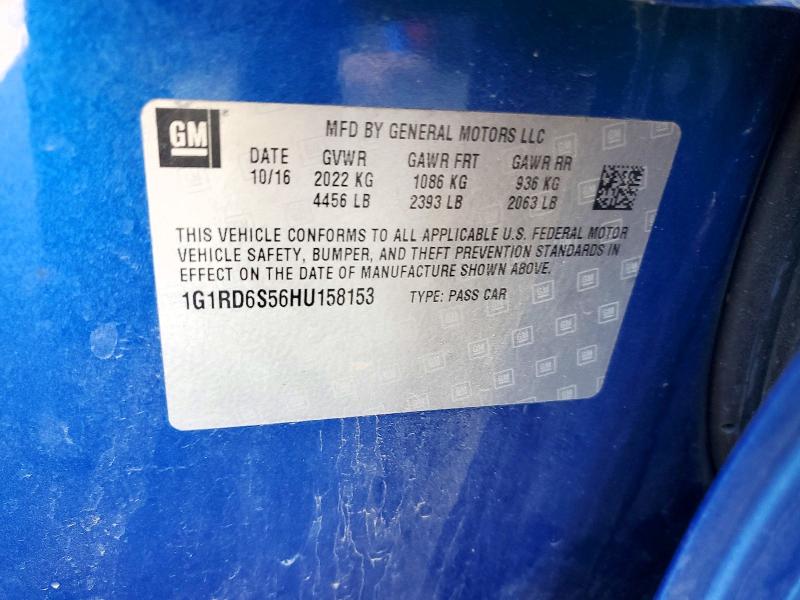 Aukcja sprzedaży 2017 Chevrolet Volt, vin: 1G1RD6S56HU158153, numer aukcji: 69087416