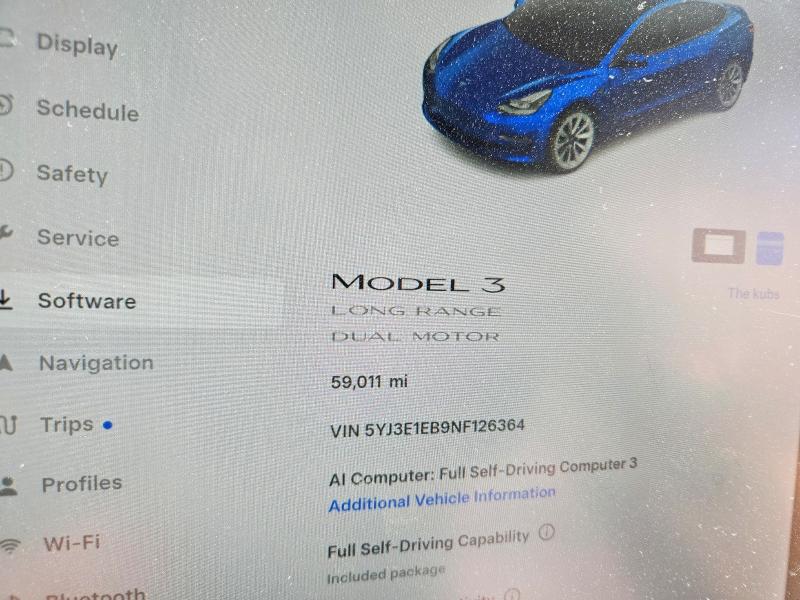 Aukcja sprzedaży 2022 Tesla Model 3, vin: 5YJ3E1EB9NF126364, numer aukcji: 68148746