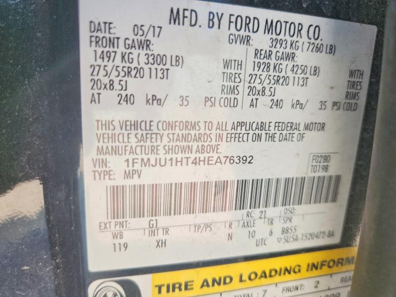 Продаж на аукціоні авто 2017 Ford Expedition, vin: 1FMJU1HT4HEA76392, номер лоту: 69175616
