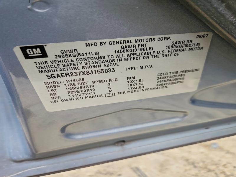 Aukcja sprzedaży 2008 Buick Enclave, vin: 5GAER237X8J155033, numer aukcji: 68794426