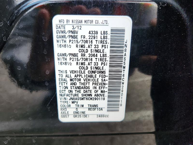 Auction sale of the 2012 Nissan Rogue, vin: JN8AS5MT6CW290119, lot number: 69382896