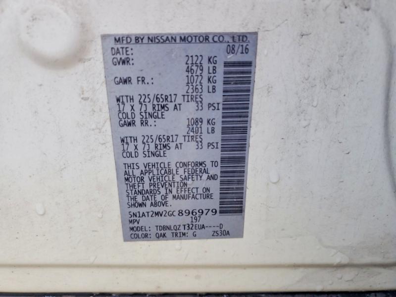 Aukcja sprzedaży 2016 Nissan Rogue, vin: 5N1AT2MV2GC896979, numer aukcji: 68558126