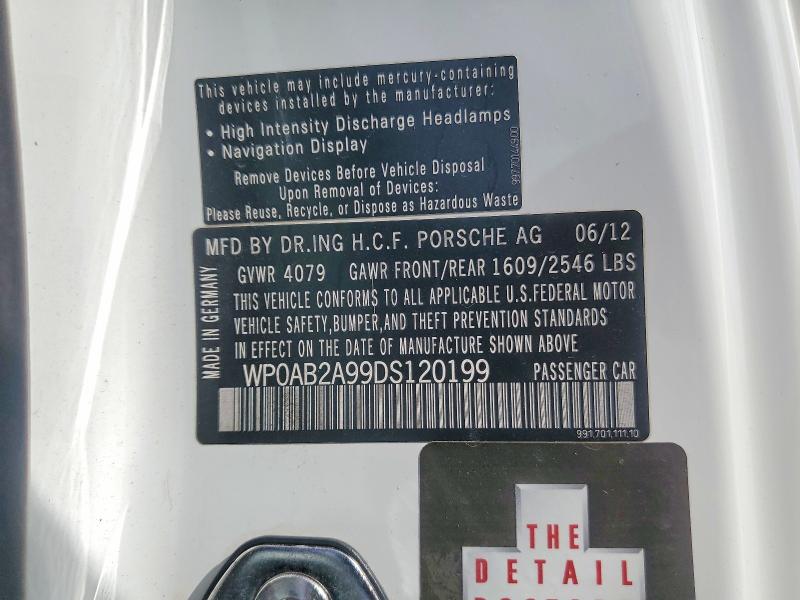 Продаж на аукціоні авто 2013 Porsche 911, vin: WP0AB2A99DS120199, номер лоту: 69158296