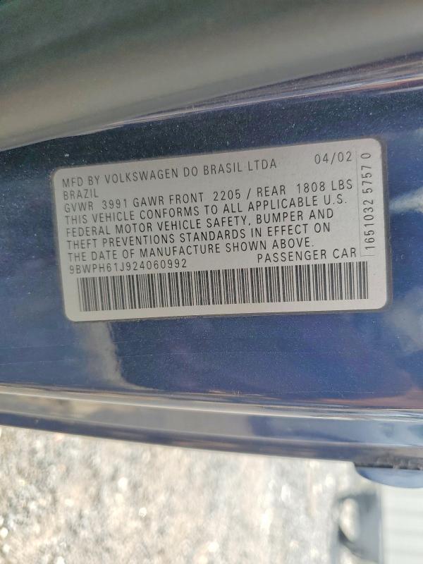 2002 Volkswagen Gti მანქანა იყიდება აუქციონზე, vin: 9BWPH61J924060992, აუქციონის ნომერი: 68609126