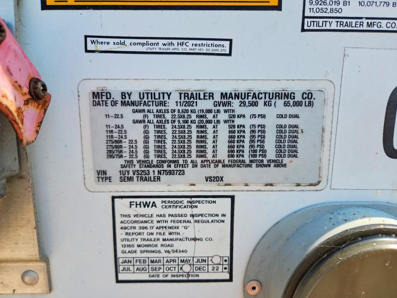 Aukcja sprzedaży 2022 Utility Trailer Trailer, vin: 1UYVS2531N7593723, numer aukcji: 69373886