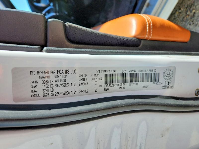 69230476 :رقم المزاد ، 1C4RJFDJ3FC798155 vin ، 2015 Jeep Grand Cherokee مزاد بيع